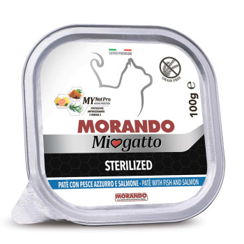 Miogatto Sterilized Fish and Salmon, 100 g - Вологий корм для стерилізованих кішок з рибою і лососем, 100 г