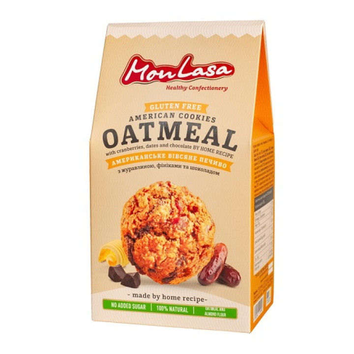 Печиво MonLasa Американське вівсяне без цукру, 120г