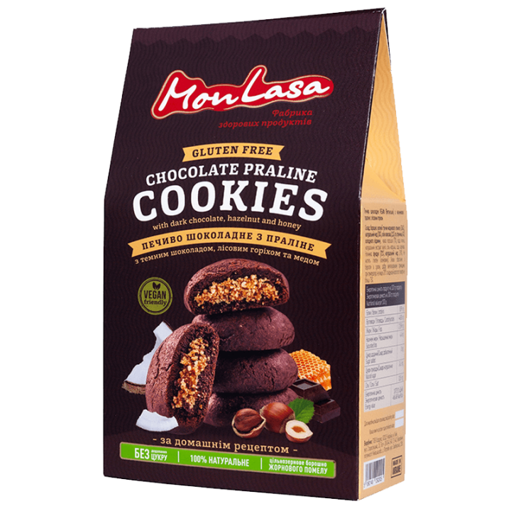 Печиво MonLasa Праліне з лісовим горіхом безглютенове,120г