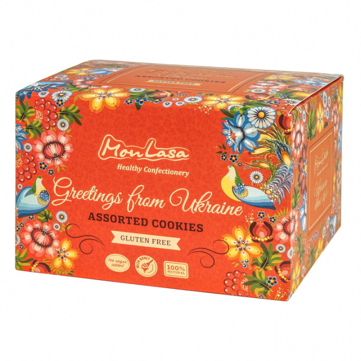 Печиво MonLasa безглютенове Петриківський розпис, коробка, 240г