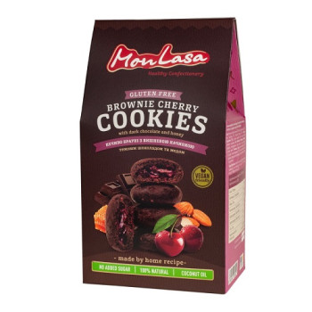 Печиво MonLasa Брауні з вишневою начинкою безглютенове, 120г Печиво MonLasa Брауні з вишневою начинкою безглютенове, 120г