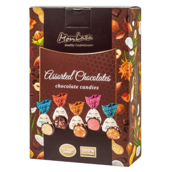 Цукерки шоколадні MonLasa Асорті, коробка 100г Цукерки шоколадні MonLasa Асорті, коробка 100г