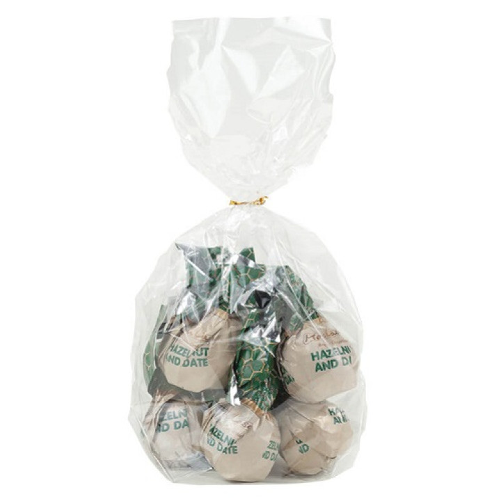 Цукерки MonLasa шоколадно-кокосові з фундуком та фініками в індивідуальній упаковці, торбинка 160г