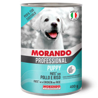 Консервований корм Morando PROFESSIONAL для цуценят, паштет з куркою та рисом, 400 г