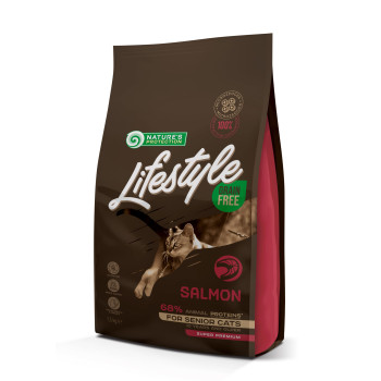 Сухой беззерновой корм для пожилых кошек c лососем Lifestyle Grain Free Salmon Senior Cat 1,5кг