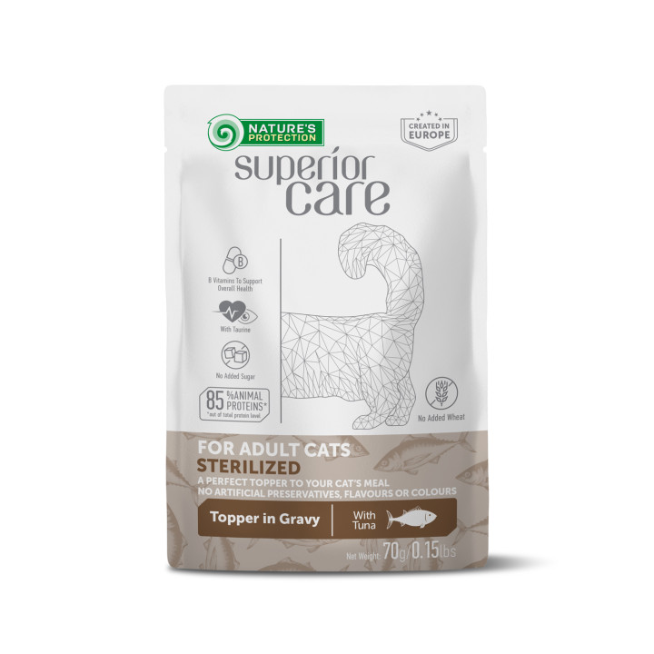 NATURE'S PROTECTION SUPERIOR CARE Sterilized Adult Cats All Breeds with Tuna, влажный корм с тунцом для стерилизованных взрослых кошек всех пород, 70 г