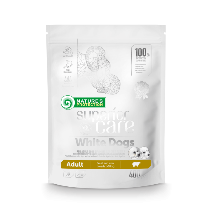 Сухой корм для взрослых собак с белой шерстью для малых пород Superior Care White Dogs Adult Small and Mini Breeds 400г