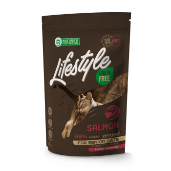 Сухий беззерновий корм для літніх котів з лососем Lifestyle Grain Free Salmon Senior Cat 400г