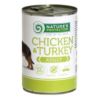 Вологий корм для дорослих собак всіх порід з куркою та індичкою Nature's Protection Adult Chicken&Turkey 400г