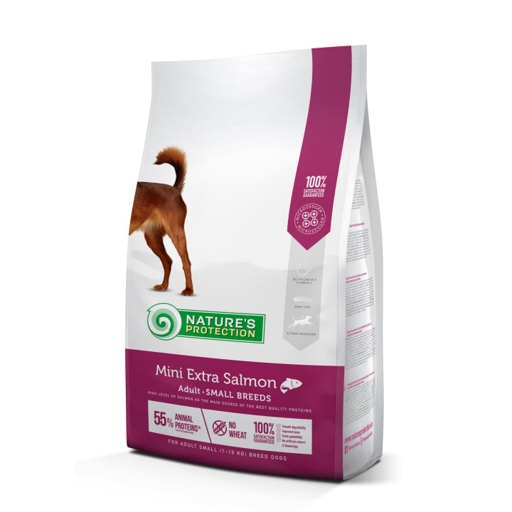 Сухой корм для взрослых собак малых пород с лососем Mini Extra Salmon Adult Small Breeds 2кг