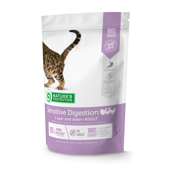 Сухой корм для взрослых кошек с чувствительным пищеварением Nature's Protection Sensitive Digestion 400г
