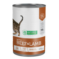 Вологий корм для дорослих котів з яловичиною та ягням Nature's Protection with Beef & Lamb 400 г