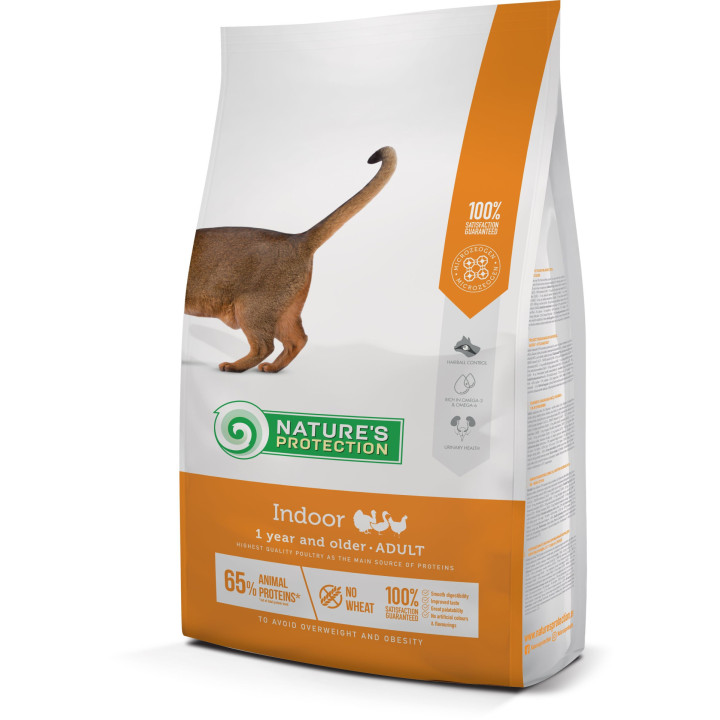 Сухой корм для взрослых кошек живущих в помещении Nature's Protection Indoor 7кг