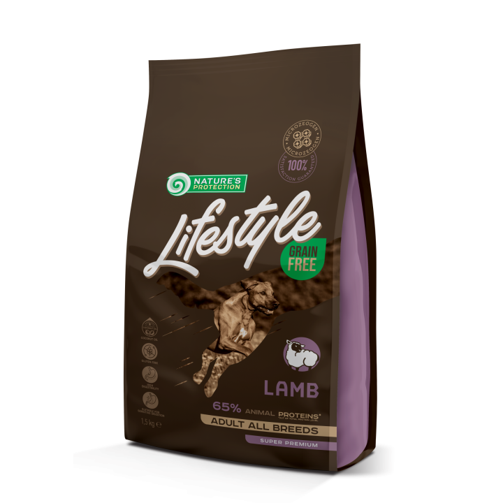 Сухой беззерновой корм с ягненком для взрослых собак всех пород Lifestyle Grain Free Lamb Adult All Breeds 1.5кг