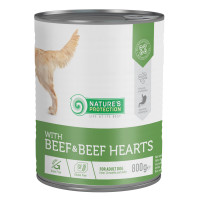 Вологий корм для дорослих собак з яловичиною і яловичим серцем Nature's Protection with Beef & Beef Hearts 800 г