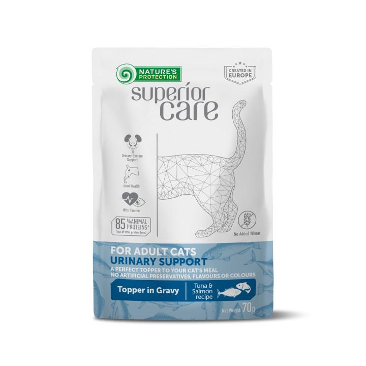 NATURE'S PROTECTION SUPERIOR CARE Urinary Adult Cats All Breeds with Tuna and Salmon, влажный корм с тунцом и лососем для поддержания здоровой мочевыделительной системы взрослых кошек всех пород, 70 г
