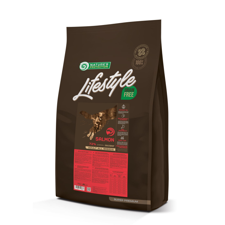Сухой беззерновой корм с лососем для взрослых собак всех пород Lifestyle Grain Free Salmon Adult All Breeds 10кг