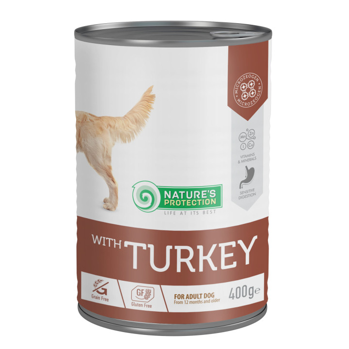 Влажный корм для взрослых собак с индюшкой Nature's Protection with Turkey 400 г