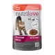 Консерви для дорослих котів Nutrilove Steamed Fillets з соковитою яловичиною в соусі 85г (8595606402720)