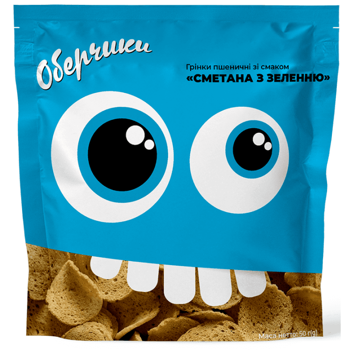 Грінки Оберчики пшеничні зі смаком Сметана з зеленню 50 г
