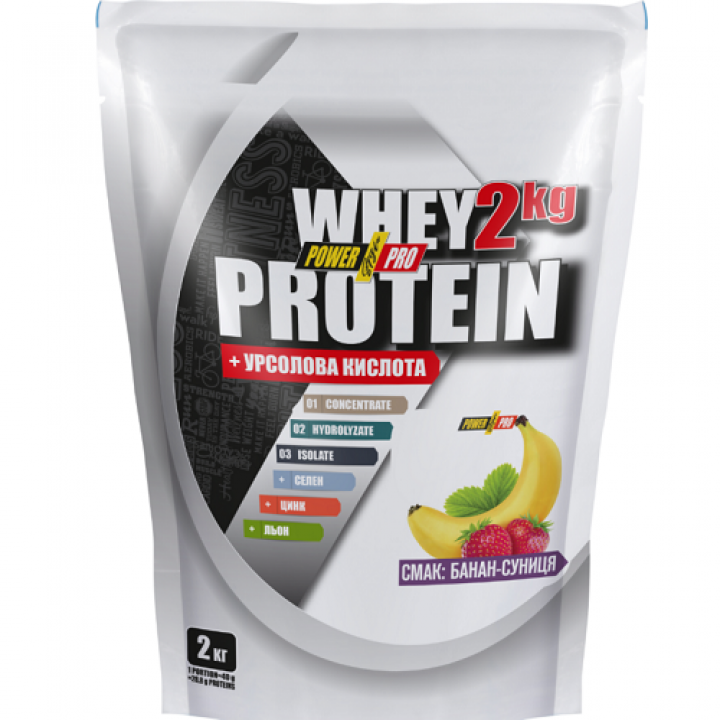 Протеїн Power Pro Whey Protein Банан-суниця, 2 кг (4820214001053)