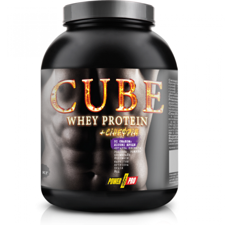 Протеин Power Pro Whey Protein Cube Лесная ягода, банка 1 кг (4820214002401)