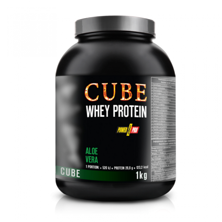 Протеин Power Pro Whey Protein Cube Алое, банка 1 кг (4820214002463)