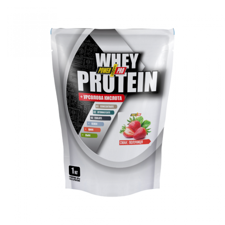 Протеїн Power Pro Whey Protein Полуниця, 1 кг (4820214002579)