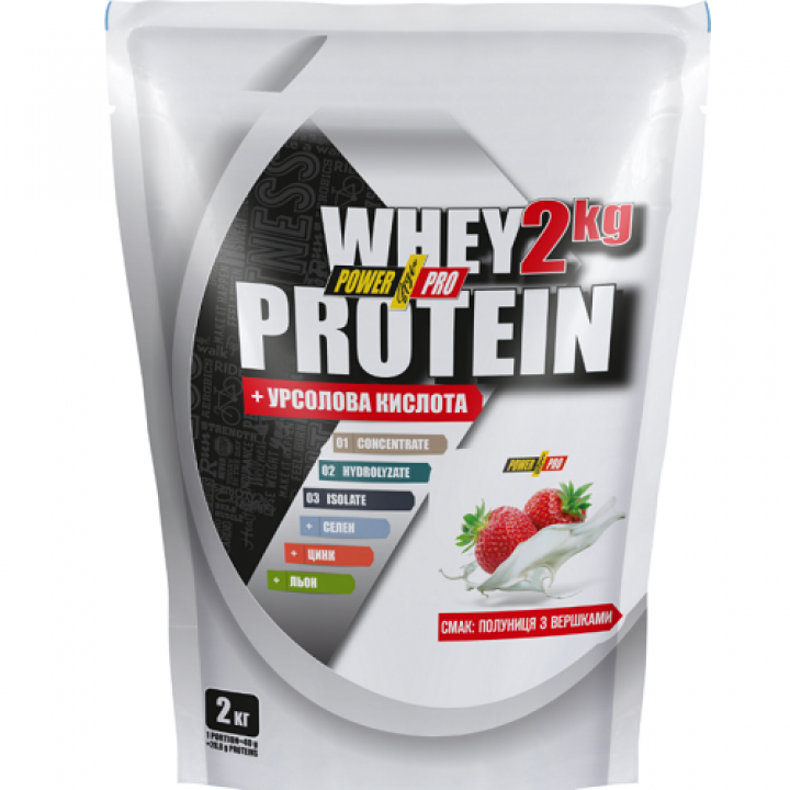 Протеїн Power Pro Whey Protein Полуниця з вершками, 2 кг (4820214004054)