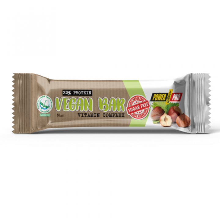 Батончик Power Pro Vegan Bar без цукру, з горіхами та сухофруктами, 60 г (4820214003118)