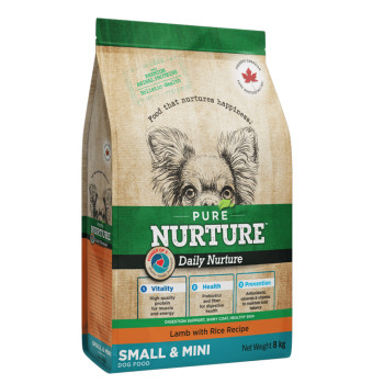 Сухой корм Pure Nurture Daily Power of 3 Lamb with Rice Small & Mini Adult для взрослых собак мелких и миниатюрных пород с ягненком и рисом, 8 кг