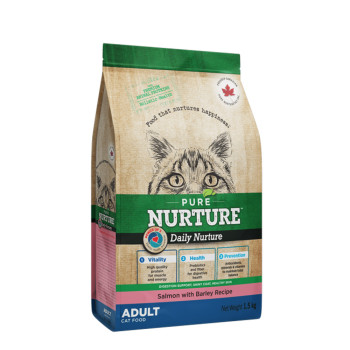 Сухой корм Pure Nurture Daily Power of 3 Salmon with Barley Adults Cats для взрослых кошек с лососем и ячменем, 1,5 кг