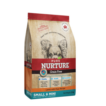 Сухой корм Pure Nurture GrainFree Power of 3 Lamb with Peas Small& Mini Adult для собак мелких и миниатюрных пород на всех этапах жизни, рецепт с ягненком и горохом, 2 кг