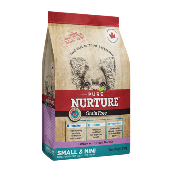 Сухой корм Pure Nurture GrainFree Power of 3 Turkey with Peas Small & Mini Adult для собак малых и мелких пород на всех этапах жизни, рецепт с индейкой и горохом, 2 кг