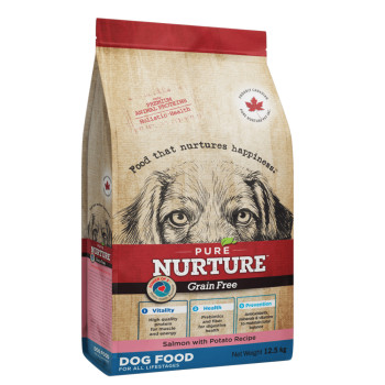 Сухой корм Pure Nurture Grain Free Power of 3 Salmon with Potato All Lifestages Dog для собак на всех этапах жизни, рецепт с лососем и картофелем, 12,5 кг