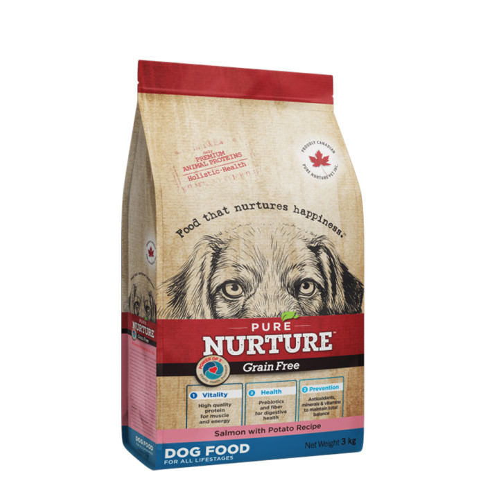 Сухий корм Pure Nurture Grain Free Powerof 3 Salmon with Potato All Lifestages Dog для собак на всіх стадіях життя, рецепт з лососем та картоплею, 3 кг
