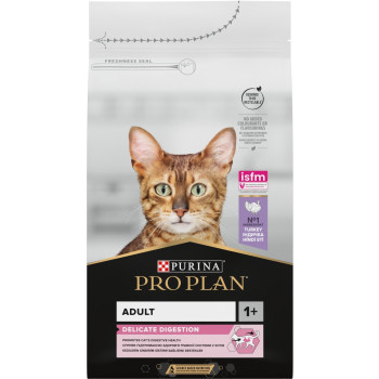 Сухой корм PRO PLAN Adult 1+ Delicate Digestion для взрослых кошек с чувствительной пищеварительной системой с индейкой 10 кг