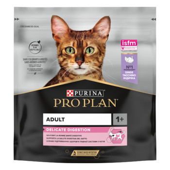 Сухой корм PRO PLAN Adult 1+ Delicate Digestion для взрослых кошек с чувствительной пищеварительной системой с индейкой 400 г
