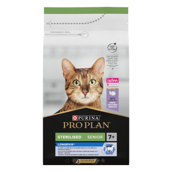 Сухой корм PRO PLAN Sterilised Senior 7+ Longevis для взрослых котов после стерилизации с индейкой 1.5 кг