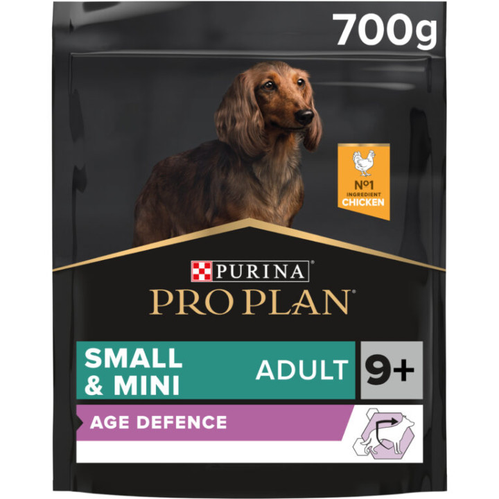 Сухой корм PRO PLAN Small&Mini Adult 9+ Age Defence для собак от 9 лет мелких пород, с курицей 700 г