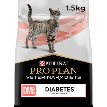 Сухой диетический корм PRO PLAN VETERINARY DIETS DM ST/OX Diabetes Managment для взрослых кошек для регулирования поступления глюкозы (сахарный диабет) 1,5 кг