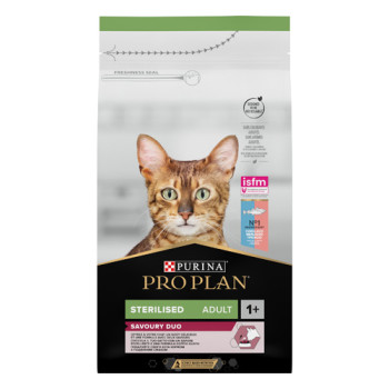 Сухой корм PRO PLAN Sterilised Adult 1+ Savoury Duo для взрослых кошек после стерилизации с треской и форелью 1.5 кг