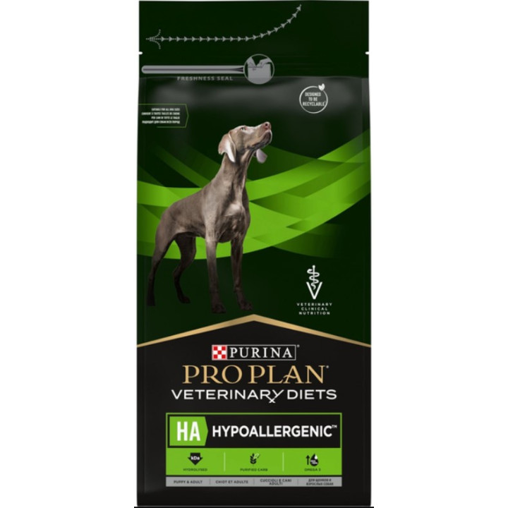 Сухой диетический корм PRO PLAN VETERINARY DIETS HA HYPOALLERGENIC для собак для снижения признаков ингредиентной непереносимости 1,3 кг