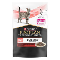 Влажный корм PRO PLAN VETERINARY DIETS DM ST/OX Diabetes Managment для взрослых кошек для регулирования поступления глюкозы (сахарный диабет) кусочки в подливке с говядиной 85 г