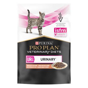 Влажный диетический корм PRO PLAN VETERINARY DIETS UR ST/OX Urinary для взрослых кошек для растворения и снижения образования струвитных камней с лососем 85 г