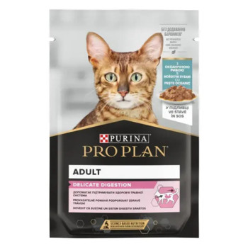 Влажный корм PRO PLAN Delicate Nutrisavour для кошек с чувствительным пищеварением с океанической рыбой 85 г
