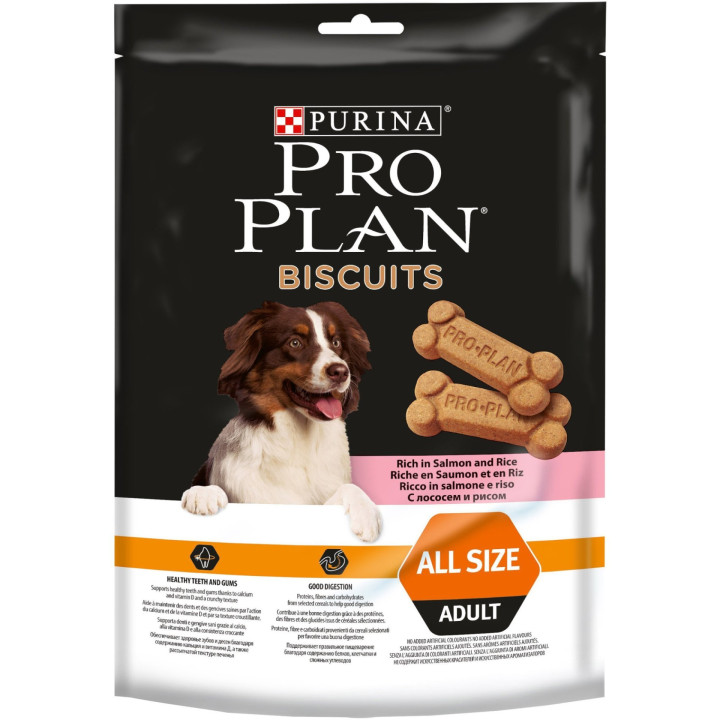 Лакомство PRO PLAN Biscuits печенье для взрослых собак с лососем и рисом 400 г