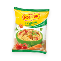 Вермішель швидкого приготування Rollton з куркою на домашньому бульйоні 60 г (4820179250060)