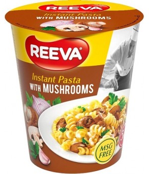 Изделия макаронные быстрого приготовления Reeva Instant Pasta С грибами стакан 70г (4820179257229)