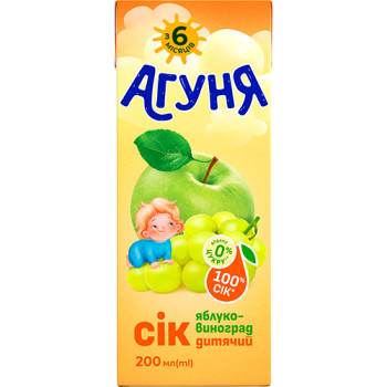 Сік Агуня яблучно-виноградний Slim 0,2 л (4823063126014)